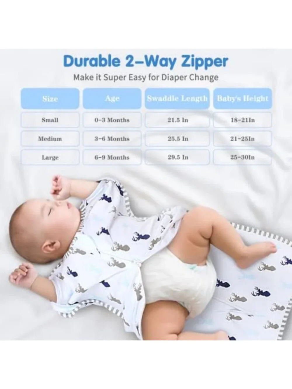 Cozy Baby Sleep Sack 3-6 Months, 2-Pack 100% Cotton Swaddle with 2-Way Zipper